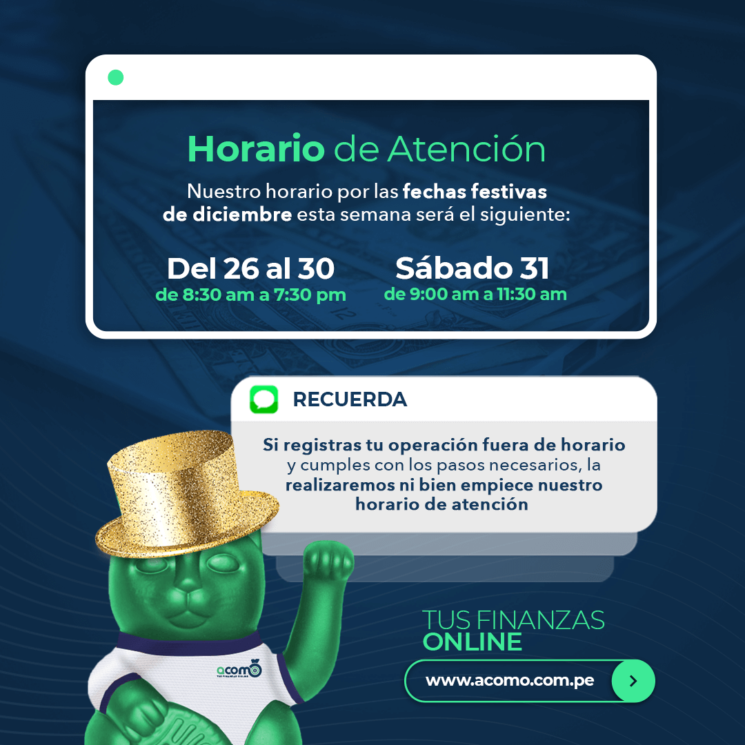 ACOMO - Horario de atención - Feriado